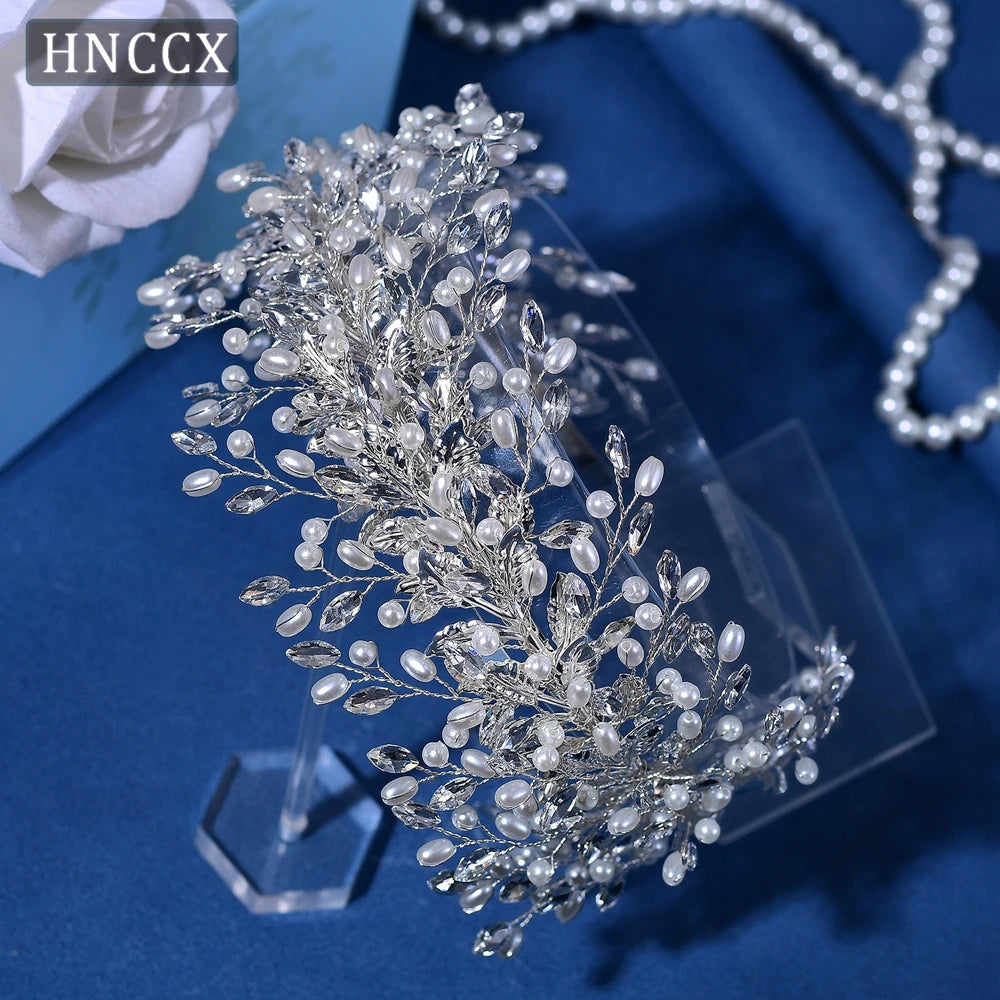 HNCCX Silver Color Alloy Leaves Hair Accessories for Elegant Girls Bride Bridal Wedding Hair Accessories Headpieces Gift CP603