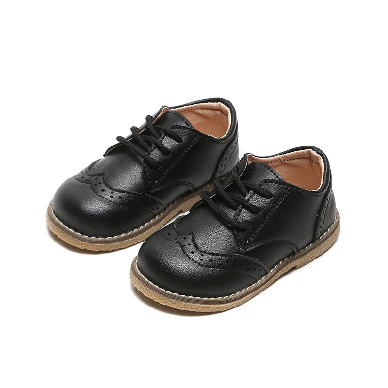 High Quality Children Leather Shoes Boys Sneakers Breathable Baby Toddler Shoes Flat Lace Up Leisure Boys Sneaker C12214