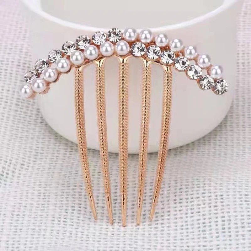 Women Bridal Flower Rhinestone Hair Combs Clips Wedding Hair Accessories Hair Pin Bride Barrette Hair Tiara Jewelry Accessories