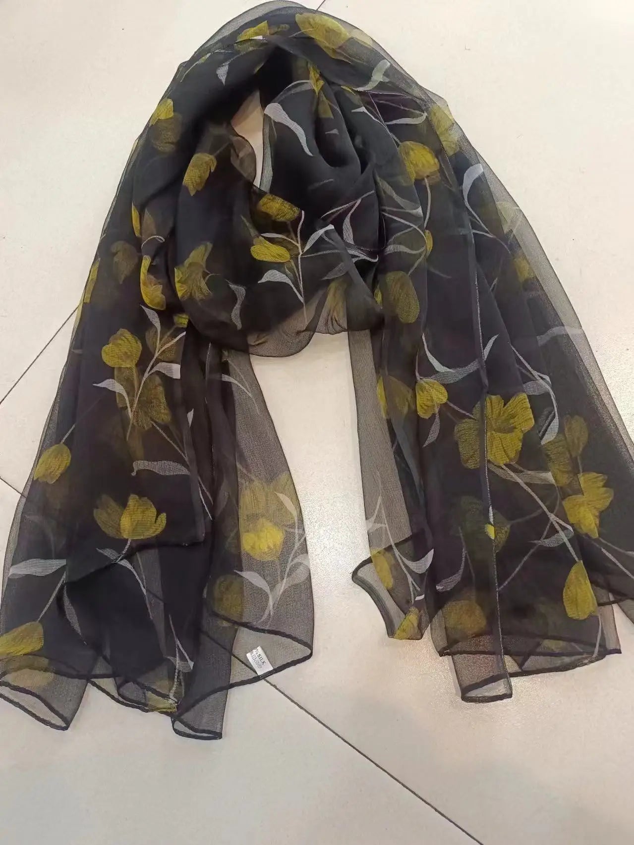 [BYSIFA] Ladies Silk Scarf Shawl New Long Scarves Fashion Brand Scarves Elegant Purple Blue Neck Scarf Beach Shawl Cover-Ups