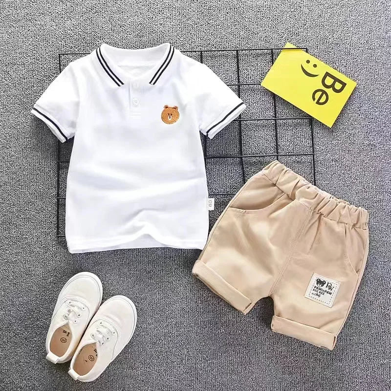 Children Clothing Mother Kids Clothes Children's Sets Boys T-Shirt Shorts Summer Cotton Short Sleeve Fashion Suit2PCS