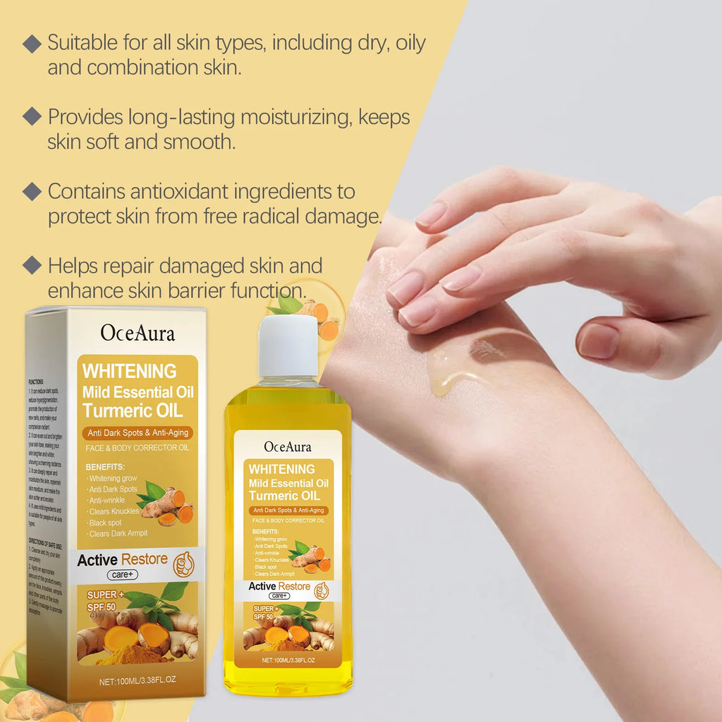 Skin Lightening Oil for Body Massage Relaxing Essential Oil Repair Dry Redness Reduce Melanin Brightening Skin Care Products