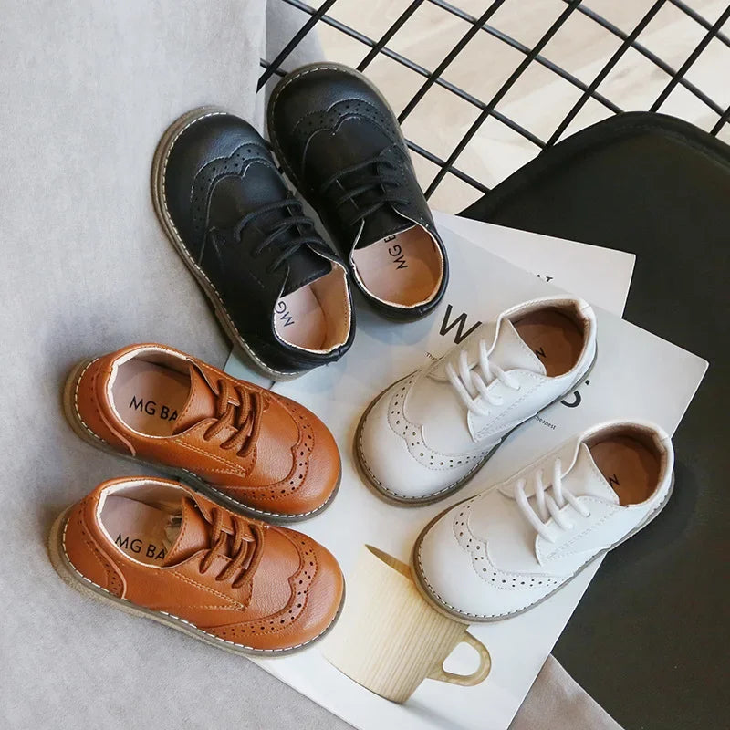 High Quality Children Leather Shoes Boys Sneakers Breathable Baby Toddler Shoes Flat Lace Up Leisure Boys Sneaker C12214