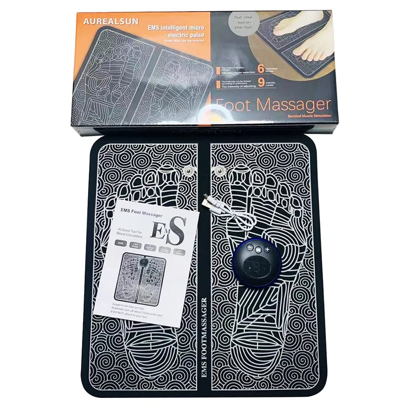 Electric EMS Health Care Relax Foot Massager Mat Massageador Pes Muscular Feet Reflexology Masaje Salud Electrodos Estimulador
