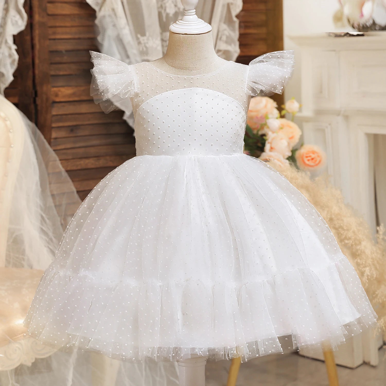Wedding Party Dress for Girl Flower New Year Elegant Kids Evening Dresses Children Tulle Bridesmaid Dresses Girls Prom Vestidos - My Store