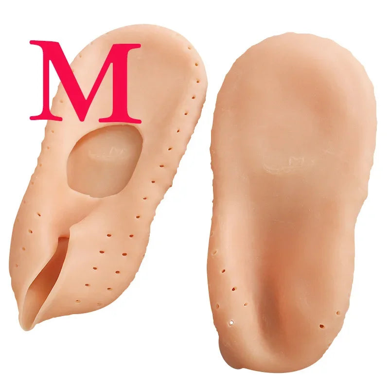 1 Pair Gel Sock Silicone Foot Care Tool Feet Protector Pain Relief Crack Prevention Moisturize Dead Skin Removal Sock With Hole