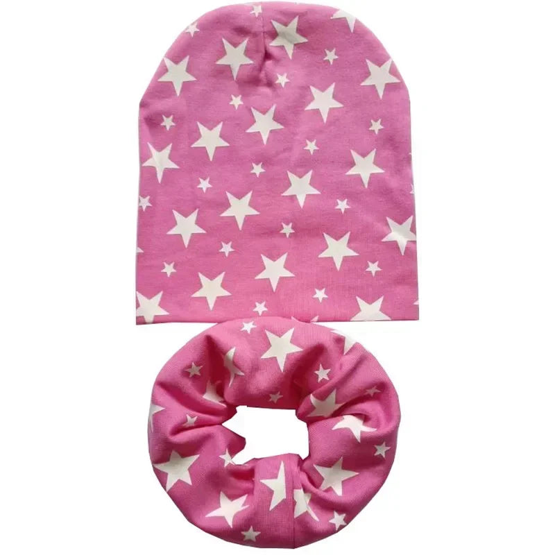 Winter Spring Cotton Baby Hat Scarf Infant Hat Set Duvet Fabric Beanie Hats for Kids Baby Girl Hat Baby Boy Hat Plush Warm Hat