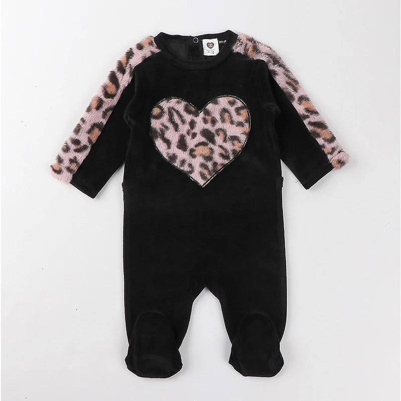 Baby Romper Pyjamas Kids Clothes Long Sleeves Children Clothing Heart Star Baby Overall Children Boy Girl Clothes Footies Romper