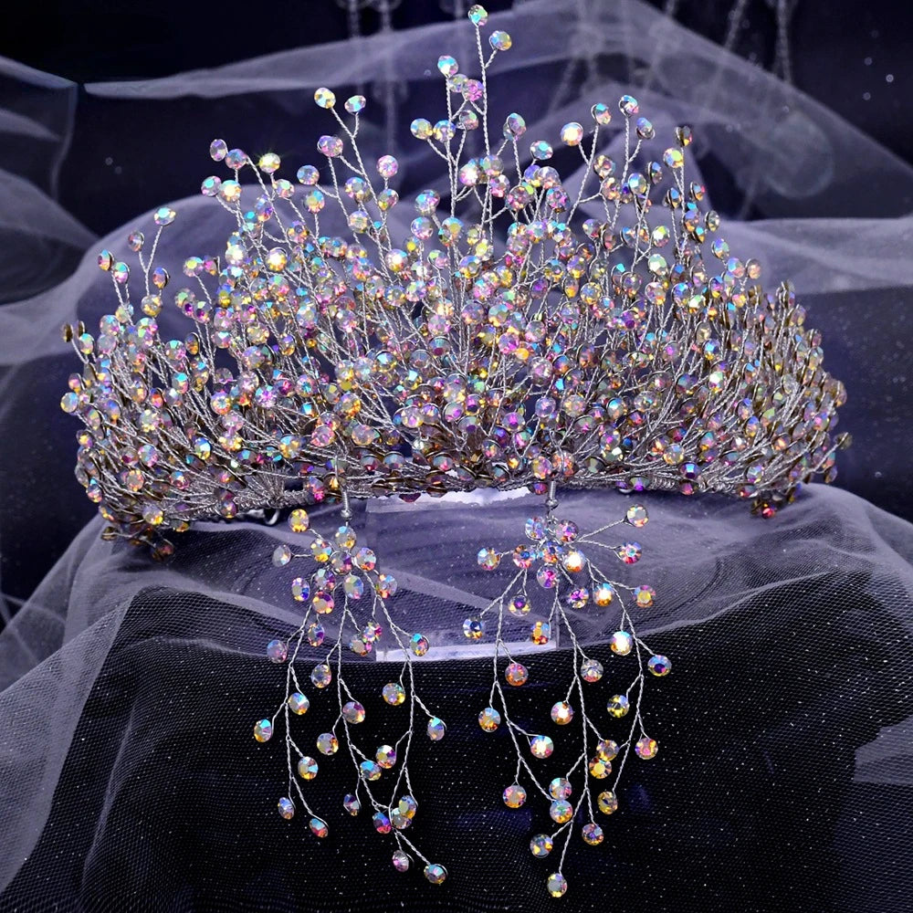 Bride Hair Jewelry Rhinestone Accessories Band Wedding Headwear Headband Crown Queen Brides Tiara Baroque Hair Accessories