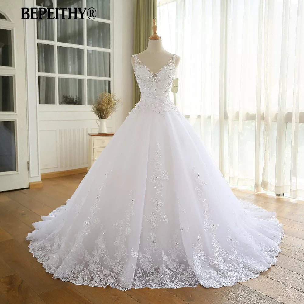 Customized Gorgeous Wedding Dress With Lace Vestido De Novia Princesa Wedding Dresses Real Image Ball Bridal Gown 2022 for Women - My Store