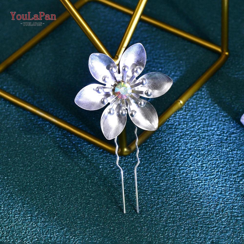 TOPQUEEN U Hair Pins Wedding Hair Accessories Rhinestone Headpieces Ladies Hairs Accessories Korean Women Hair Comb HP103-1