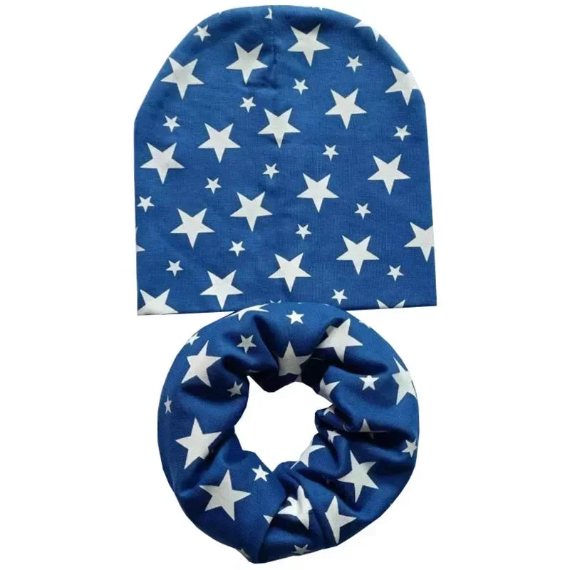 Winter Spring Cotton Baby Hat Scarf Infant Hat Set Duvet Fabric Beanie Hats for Kids Baby Girl Hat Baby Boy Hat Plush Warm Hat