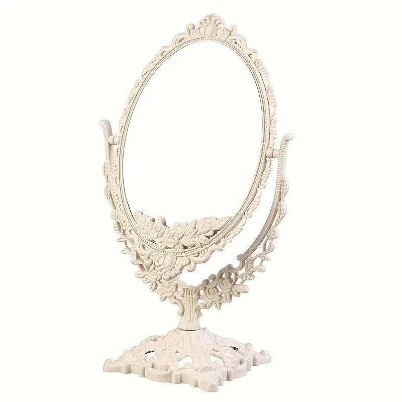 Vintage Makeup Mirror European Desktop Makeup Mirror Double Sided Minimalist Makeup Mirror - My Store