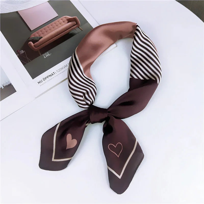 70cm Fashion Bandana Hair Scarf for Women Paisley Print Kerchief Silk Satin Head Scarfs Square Shawl Wraps Neck Scarves for Lady