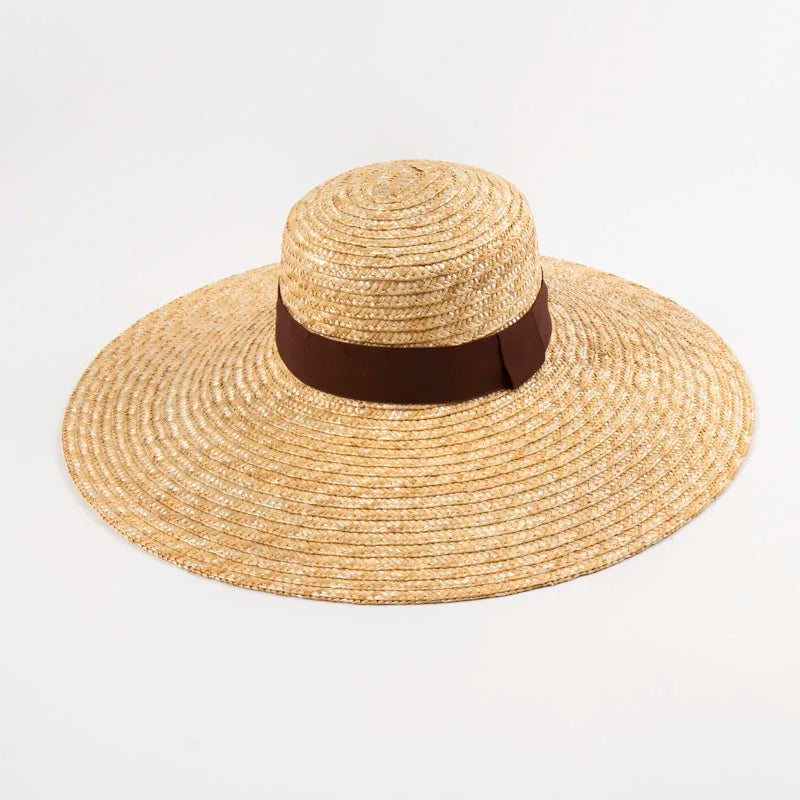 New Belt Strap Straw Sun Hat for Women Fashion Vacation Beach UV Hats WideBrim Panama Hats Outdoor Wholesale