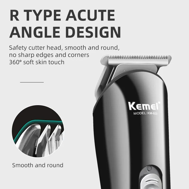 Kemei 6 in 1 Rechargeable Hair Trimmer Titanium Hair Clipper Electric Shaver Beard Trimmer Men Styling Tools Shaving Machine