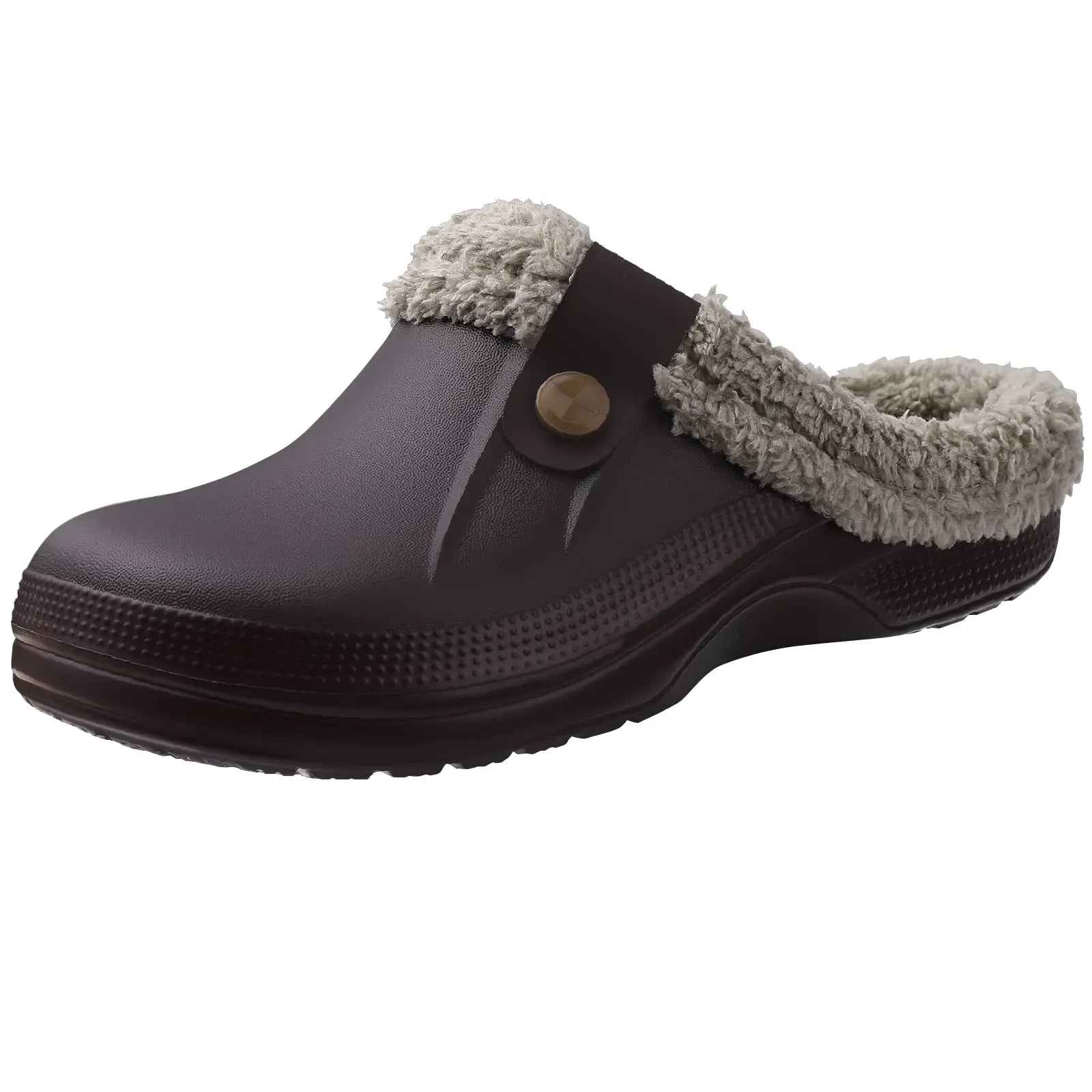 Evshine Warm Winter Man Slippers Antislip Waterproof Men Slippers Warm Comfy Clogs Fuzzy Fur Shoes Classic Plush Bedroom Slipper