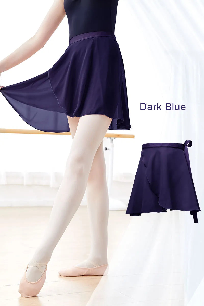 Woman Ballet Skirts WrapTutu Dance Skirt Chiffon Skirts for Girls Tie Up Mini Short Skirt for Dancing 19 Colors