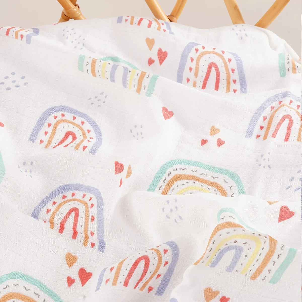 HappyFlute  Bamboo Cotton Baby Muslin Swaddle Baby Blanket Soft Baby Towel Wrap