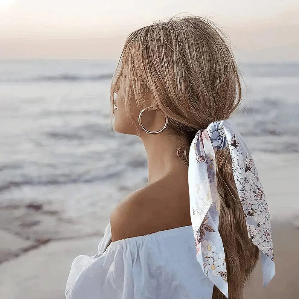 Fashion Dots Scrunchies Long Hair Rope Korean Hair Ties for Women Ponytail Scarf Sweet Elastic Hair Band Hair Accessories