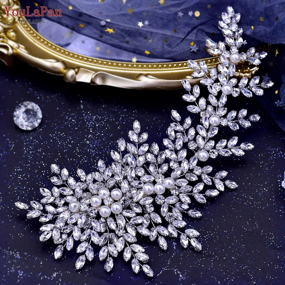 YouLaPan HP254 Wedding Hair Accessories Bridal Delicate Wire Headband Women Headpiece Bridal Handmade Crystal Hair Accessories