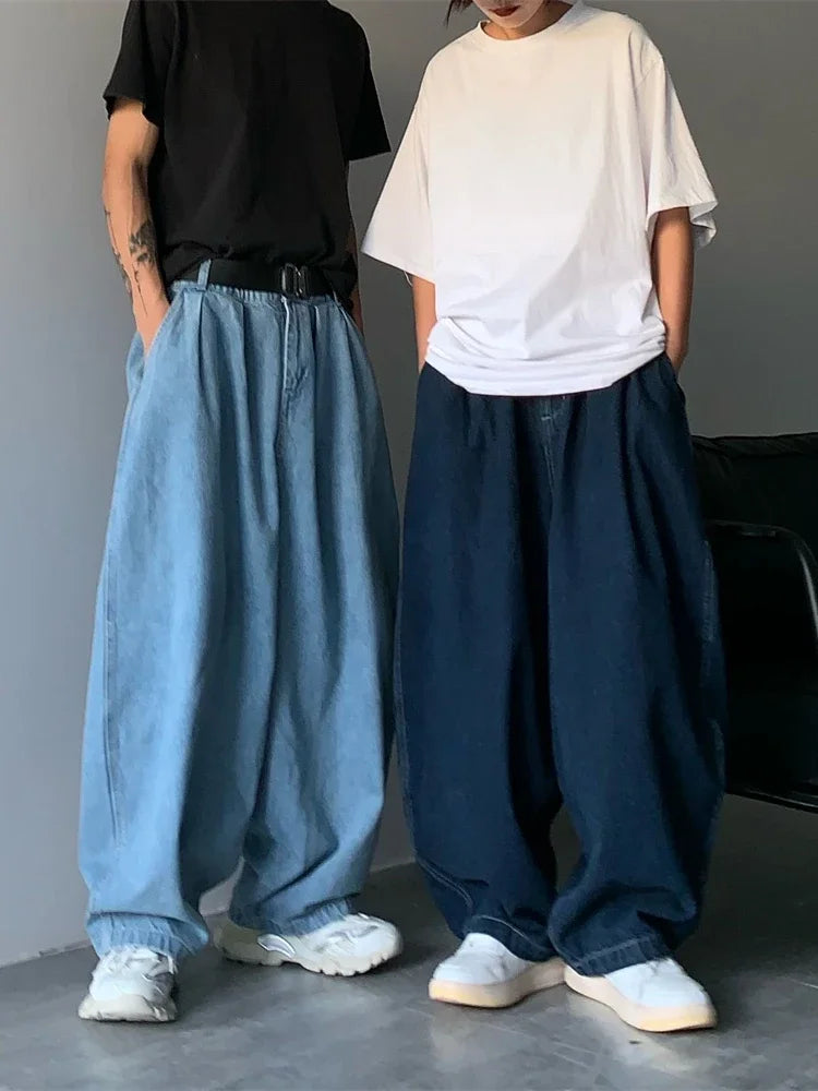 Straight Jeans Men Blue Loose Denim Trousers Neutral Y2K Jean Streetwear Casual Wide Jeans Mans Women Pants Men Baggy Men Jeans