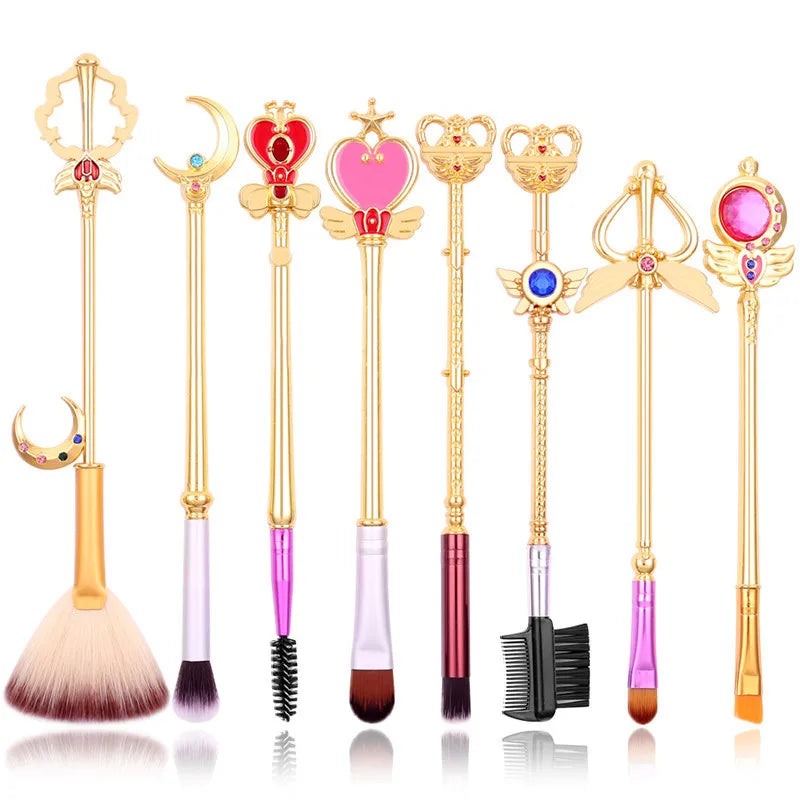 Japan Anime Sailor Moon Makeup Brushes Set Cartoon Figure Tsukino Usagi Wand Women Foundation Blush Eyeshadow Makeup Brushes - My Store