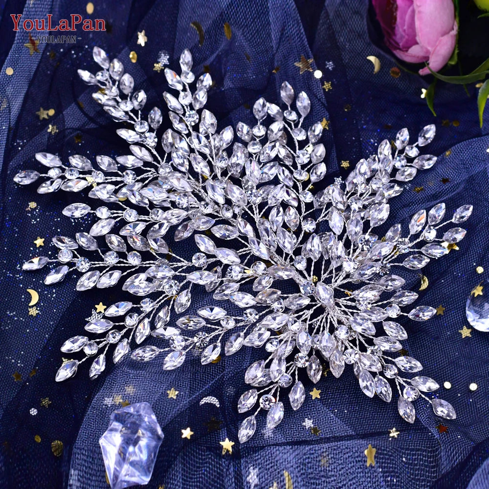 YouLaPan HP254 Wedding Hair Accessories Bridal Delicate Wire Headband Women Headpiece Bridal Handmade Crystal Hair Accessories