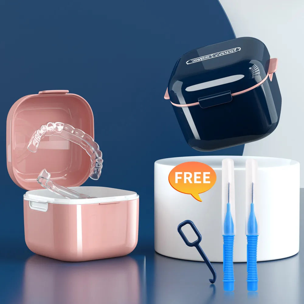 High Quality Orthodontic Retainer Braces Storage Box Soaking Invisible Teeth Denture Cleaning Tooth Storage Portable Belt Case