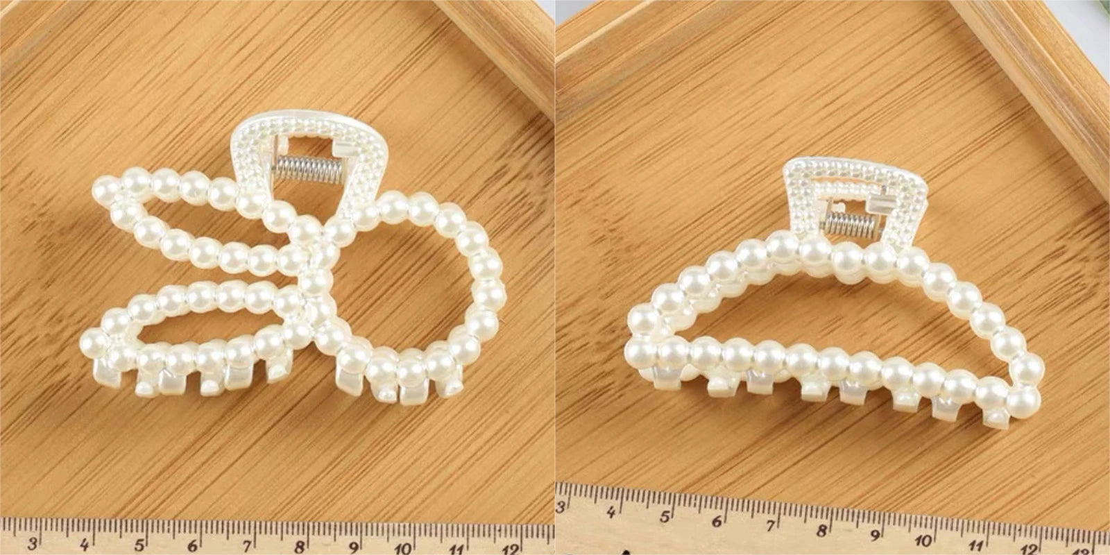 2pcs Elegant Pearls Beads Hairpin for Women Cute Geometric Hair Claw Barrettes Headwear Horsetail Hair Clips Hair Accessories