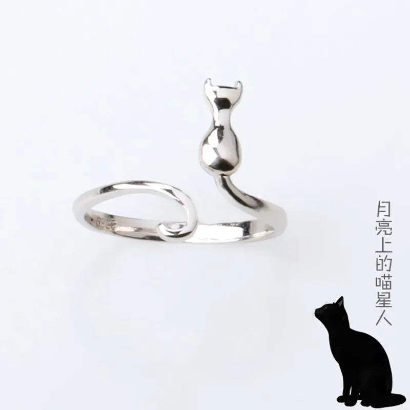 925 Sterling Silver Cat Rings for Women Engagement Luxury Designer Jewelry Female  GaaBou Jewellery