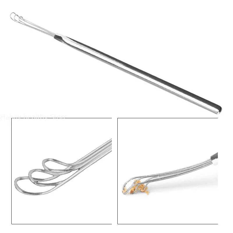 Ear Tools Stainless Steel Silver Earpick Wax Remover Curette Cleaner Health Care Tools Ear Pick Handle Design