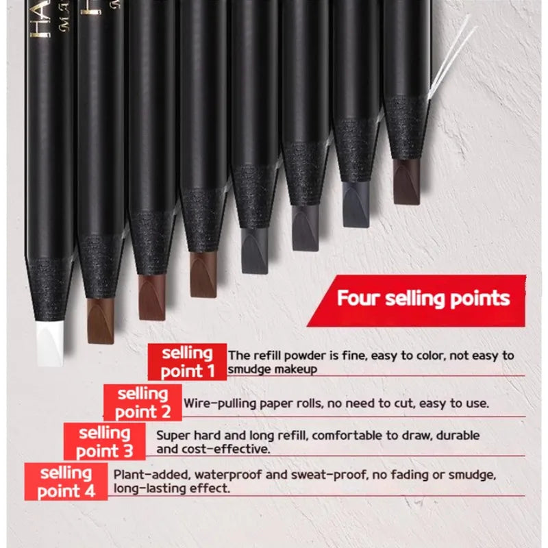 Hard Core Pull Line Fog Eyebrow Pencil Permanent Makeup White Eyeliner Waterproof Natural Long-Lasting for Makeup Artists - My Store