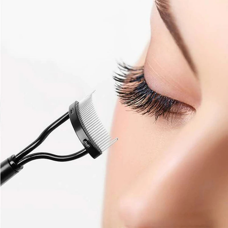 Eyelash Separator Metal Teeth Straight Eyelash Curler Beauty Makeup Stainless Eyelash Brush Comb Mascara Curl Makeup Tool - My Store