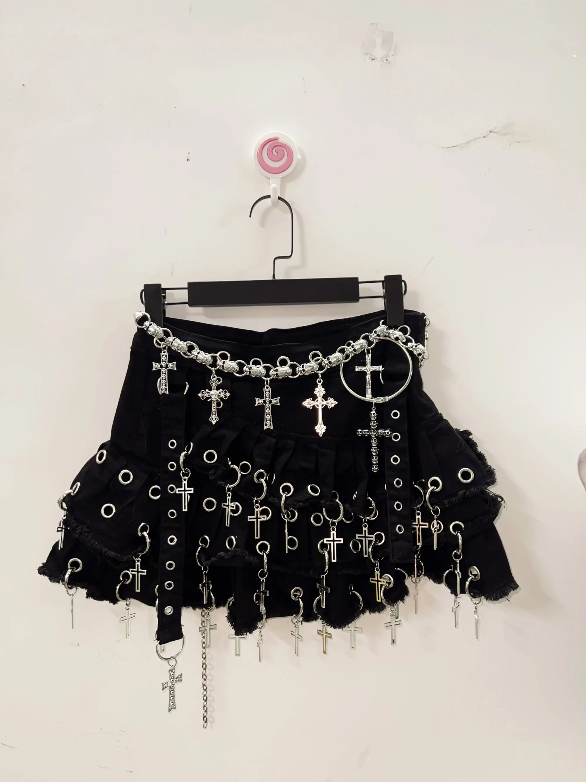 Cowboy Skirt Harajuku Fashion Cross Skirt Skull Short Skirts Y2k Fashion Gothic Skirt Y2k Short Skirts  Vintage Short Skirts