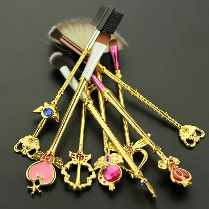 Japan Anime Sailor Moon Makeup Brushes Set Cartoon Figure Tsukino Usagi Wand Women Foundation Blush Eyeshadow Makeup Brushes - My Store