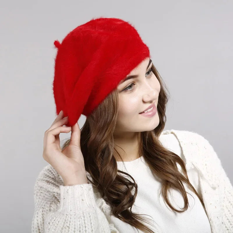 Hat Women Lady Winter Imitation Rabbit Hair Hat New Winter Wool Hat Thickened Warm Knit Hat Hats for Women Hats Cap for Women