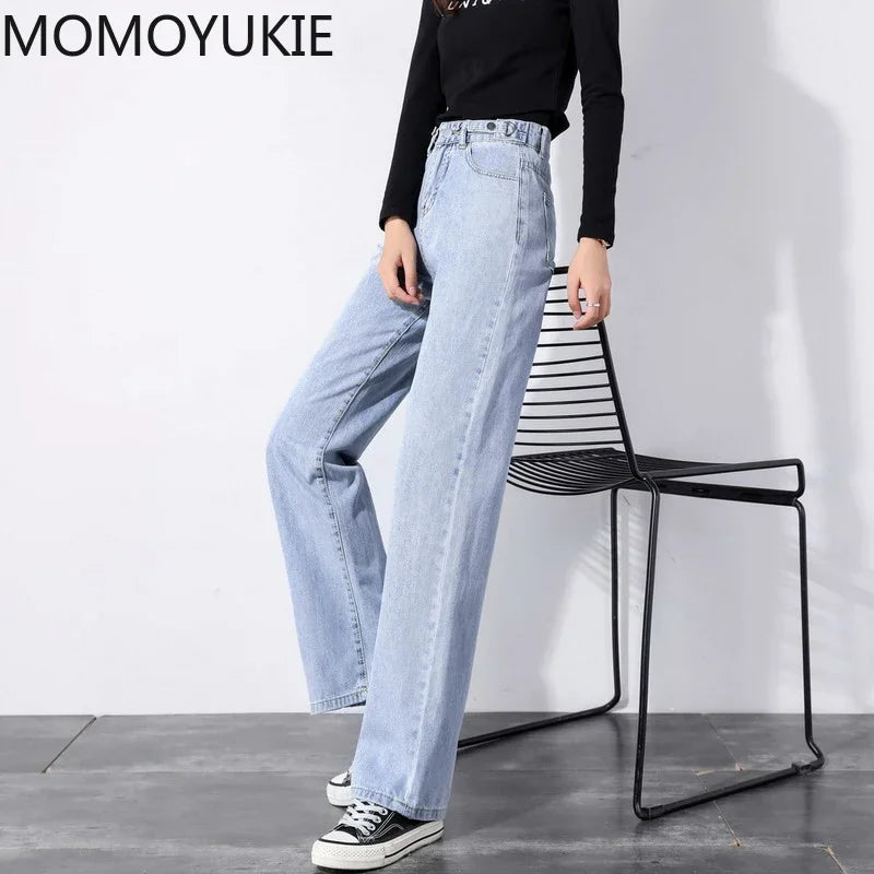 Streetwear High Waist Women's Fashion Jeans Woman Girls Women Wide Leg Pants Trousers Female Jean Femme Denim Bagge Mom Jeans