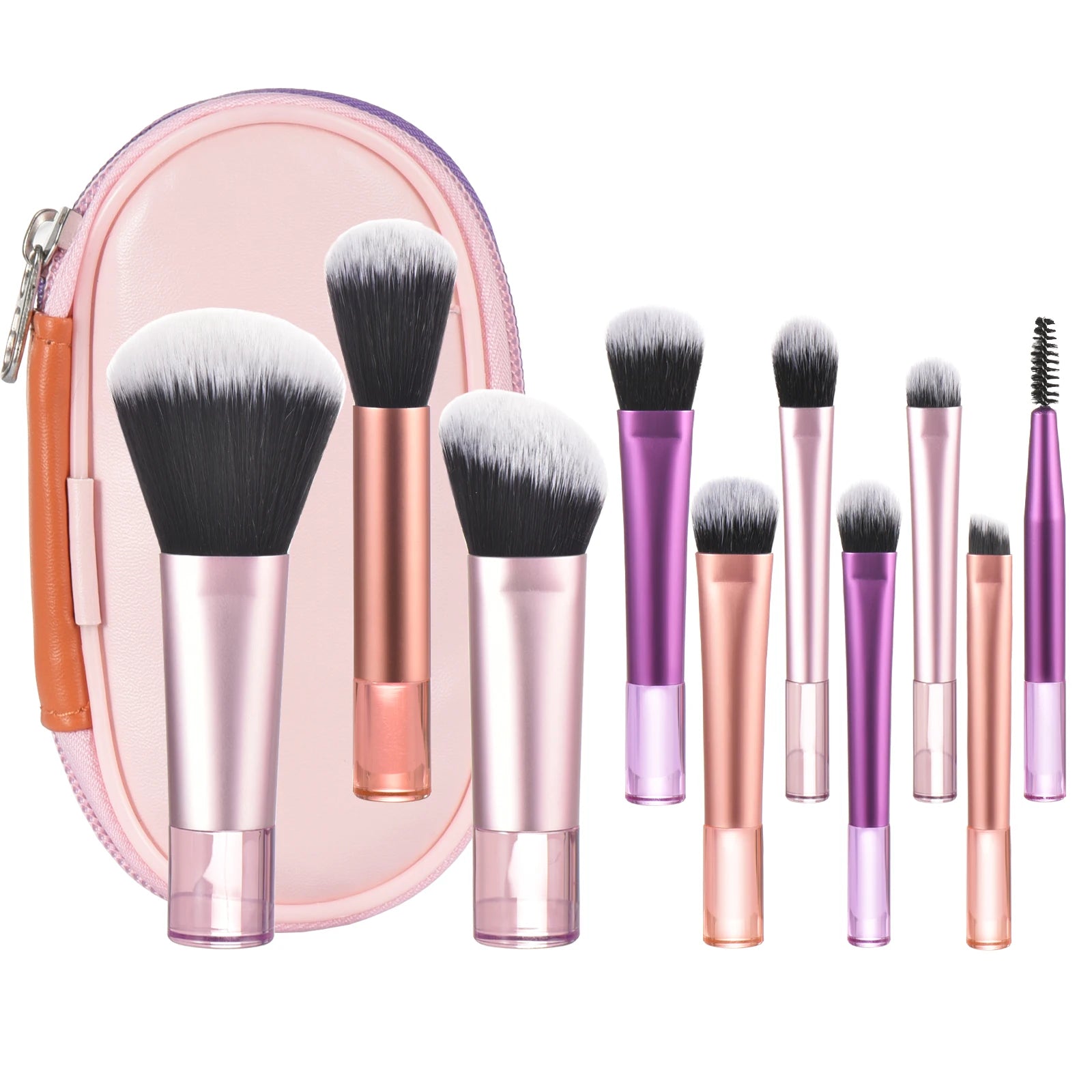 10 Color Mini Makeup Brush Travel Portable Makeup Tool Makeup Puff - Palm Brush Professional Makeup Tool Set Christmas Gift - My Store