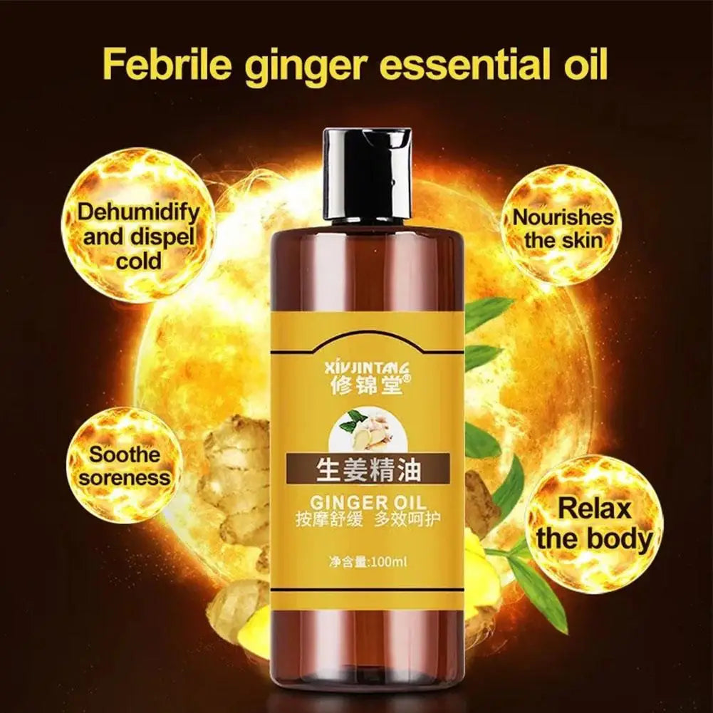 Ginger Essential Oil Massage Moisturizing Hydrating Pure Plant Oil Body Relax Therapy SPA for Body Skin Care Ginger Oil