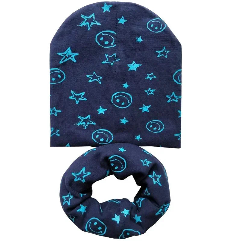 Winter Spring Cotton Baby Hat Scarf Infant Hat Set Duvet Fabric Beanie Hats for Kids Baby Girl Hat Baby Boy Hat Plush Warm Hat