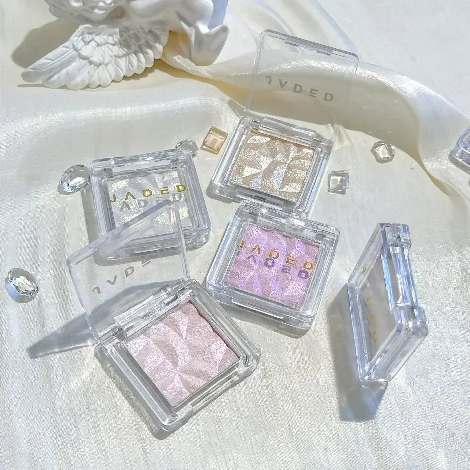 1PC Monochrome Glitter Fairy Highlighter Makeup Palette Diamond Moonlight High Gloss Powder Face Contour Crystal Brighten Makeup - My Store