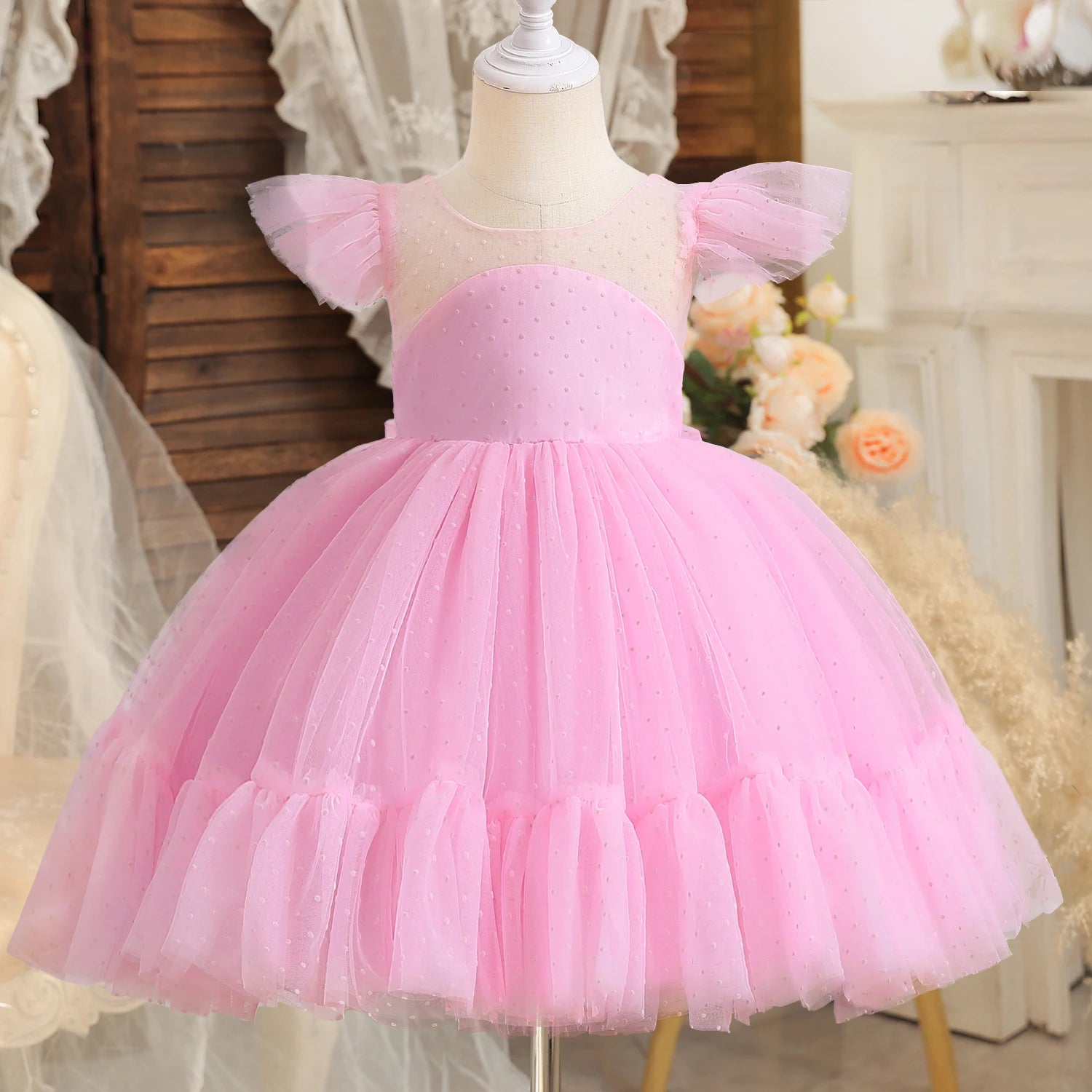 Wedding Party Dress for Girl Flower New Year Elegant Kids Evening Dresses Children Tulle Bridesmaid Dresses Girls Prom Vestidos - My Store