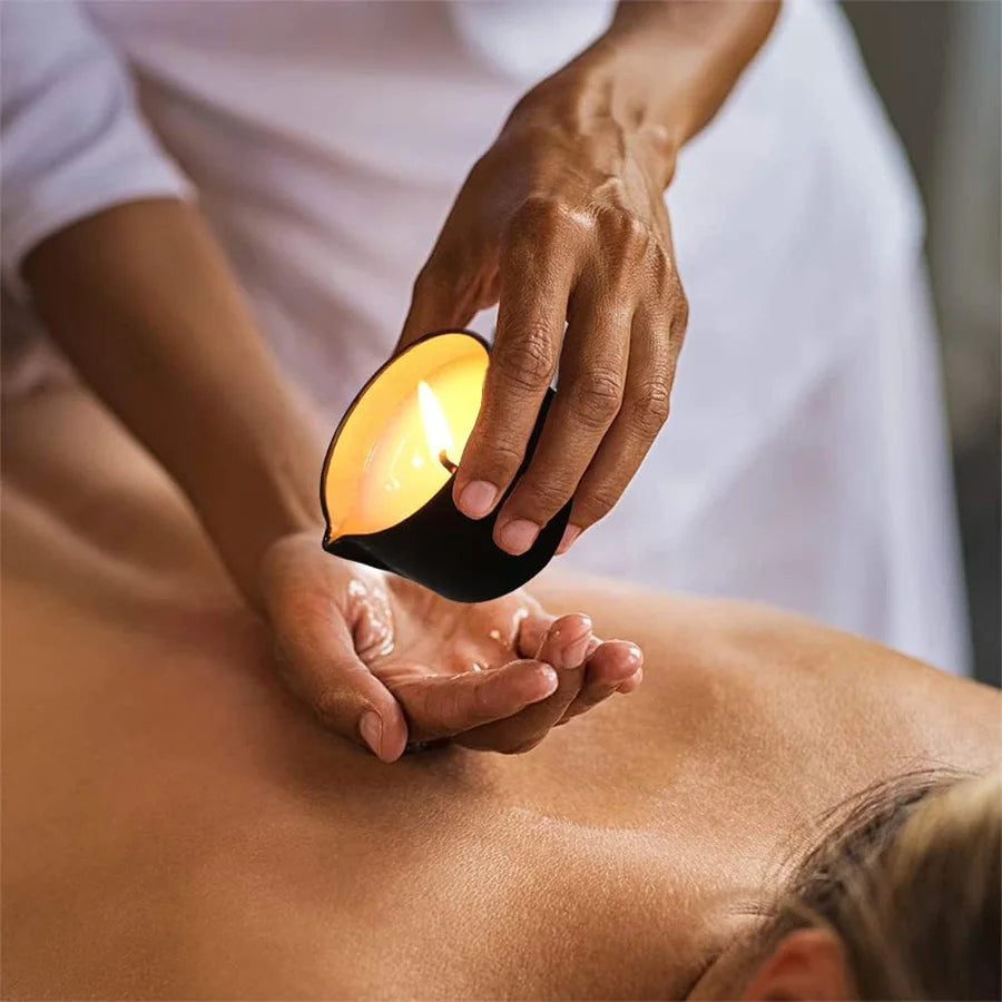 Massage Candle -Essential Oil- Six Different Scents , 1oz/2oz Melts Into Warm Massage Oil - Sensual Massage Candle, Pour Spout
