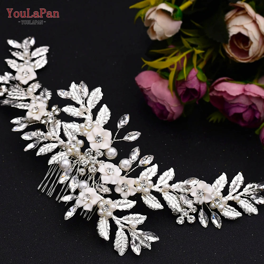 YouLaPan HP254 Wedding Hair Accessories Bridal Delicate Wire Headband Women Headpiece Bridal Handmade Crystal Hair Accessories
