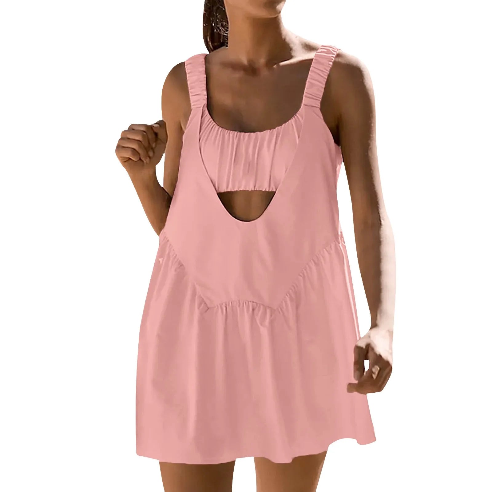 Women's Casual Dresses Summer Solid Color Sleeveless Dresses Beach Style Holiday Beach Dress Solid Color Plus-Size Dress Vestido