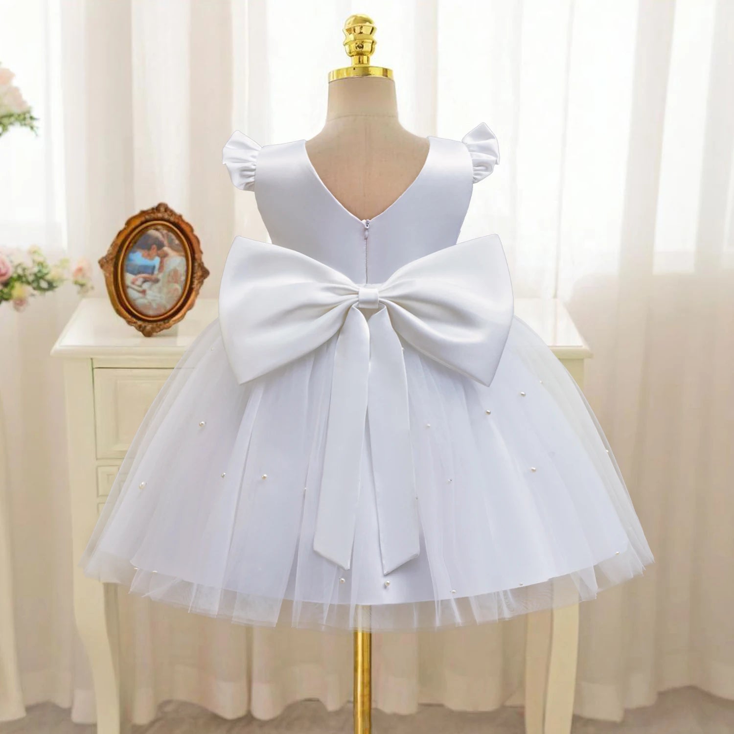New Year Red Costume Girls Christmas Princess Dress Wedding Party Dresses Backless Bow Birthday Pageant Formal Dresses for Girls - My Store