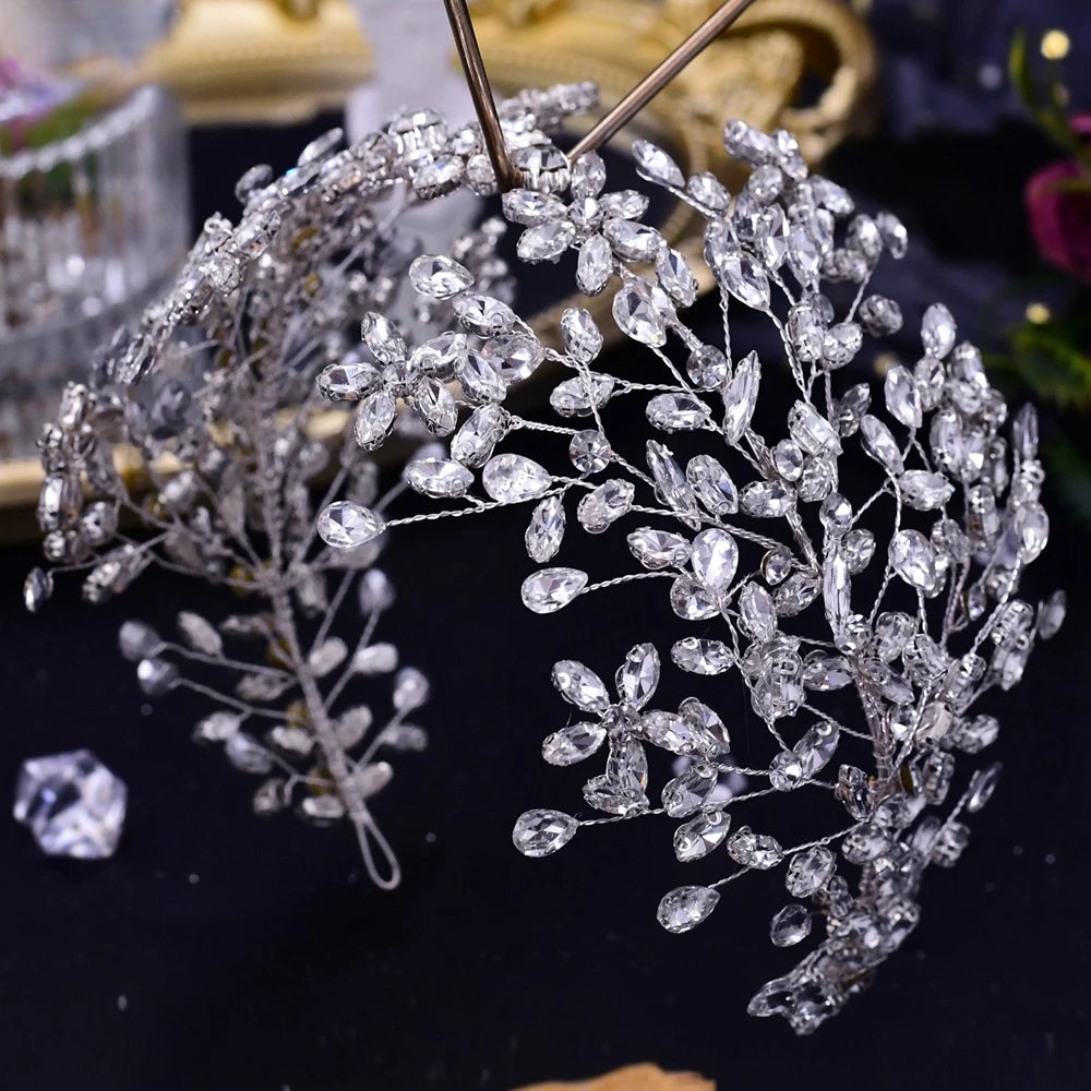 Bride Hair Jewelry Rhinestone Accessories Band Wedding Headwear Headband Crown Queen Brides Tiara Baroque Hair Accessories