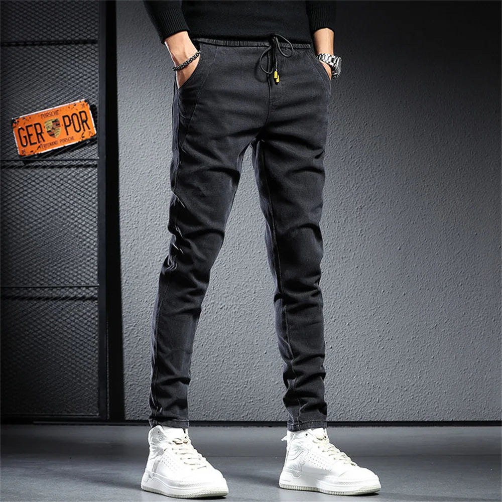 Spring Summer Black Gray Cargo Jeans Men Streetwear Denim Jogger Pants Men Baggy Harem Jean Trousers Cargo Pants Men Jeans