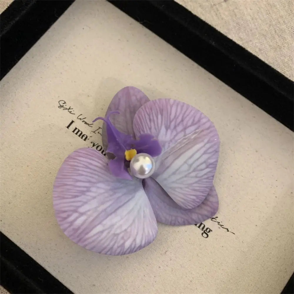 Hair Accessories Flower Hair Clip Hair Ornament Pink Orchid Orchid Hairpin Side Barrettes Headdress Bohemia Barrettes